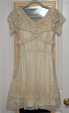 Ever After Ivory Cream Lace Tiered Dress